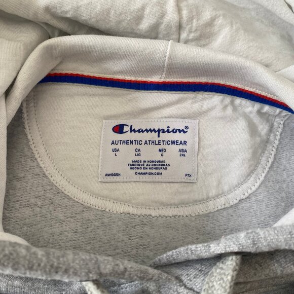 Champion Grey Pullover Hoodie Sz L - Picture 3 of 8